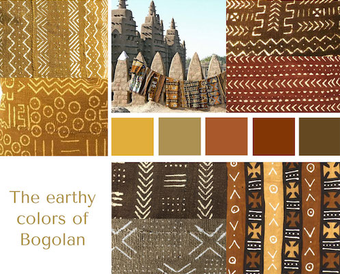 Earthy colors of Bogolan mudcloths