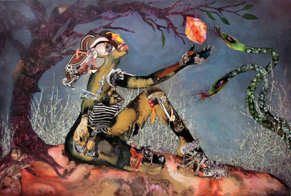 Wangechi Mutu, 'Forbidden Fruit Picker', Collage Painting