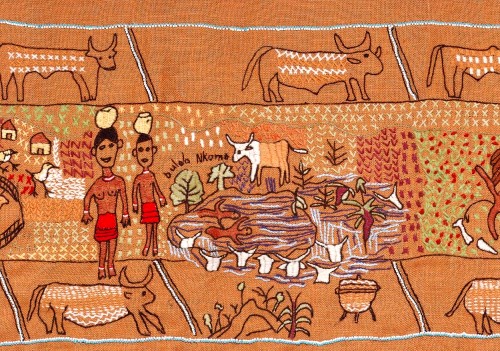 drowning cows detail keiskamma tapestry