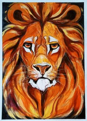 Abstract lion painting