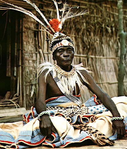 Kuba Elder in full ceremonial dress