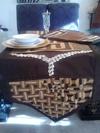 Kuba and Cowrie Shell Table Runner and Place Mats