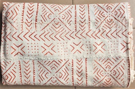 Mono-printed Bogota wrapper with red pattern