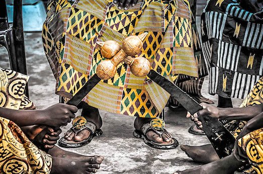 Paramount chiefs showing kente and adinkra