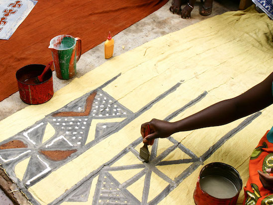 Traditional Bogolan, painting with mud