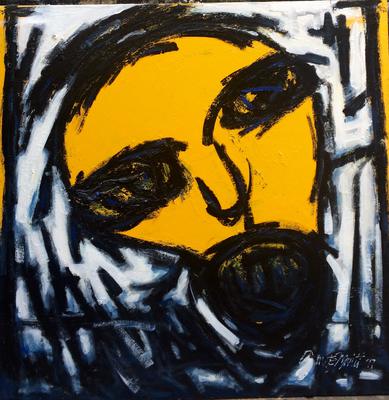 Yellow is the new black 100x100cm Acrylic on canvas