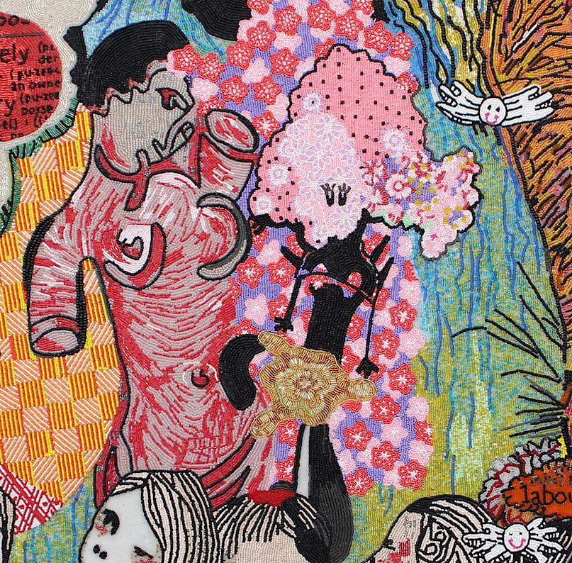 Artist Marlise Keith, 'The Graveyard' with Qaqambile, beaders, detail